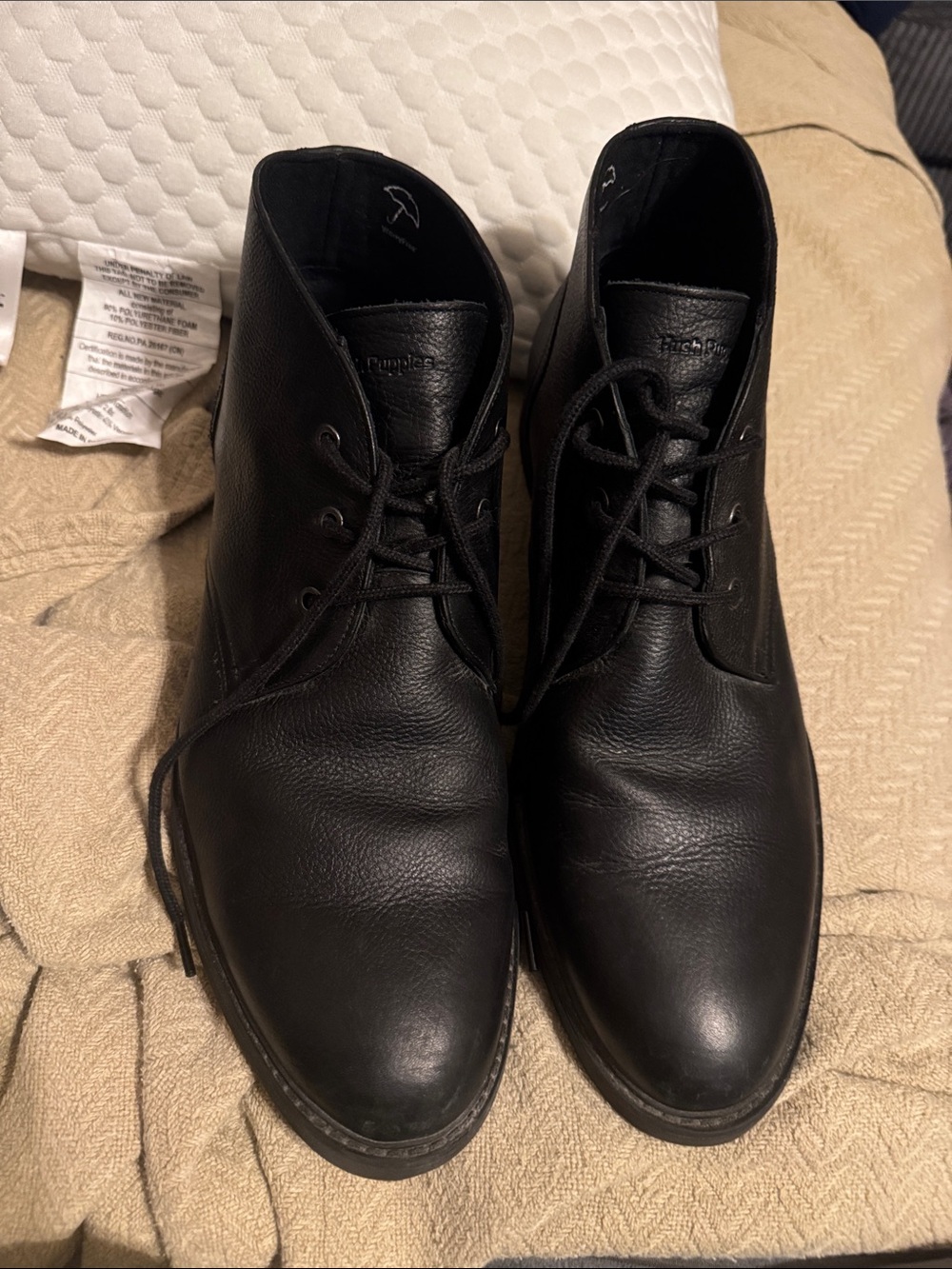 Black Men's Hush Puppies Leather Chukka Boots 13